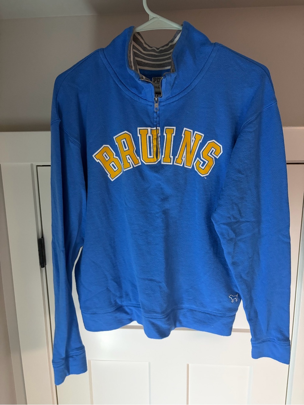 PINK Victoria's Secret Bright Blue Bruins Half-Zip Pullover
